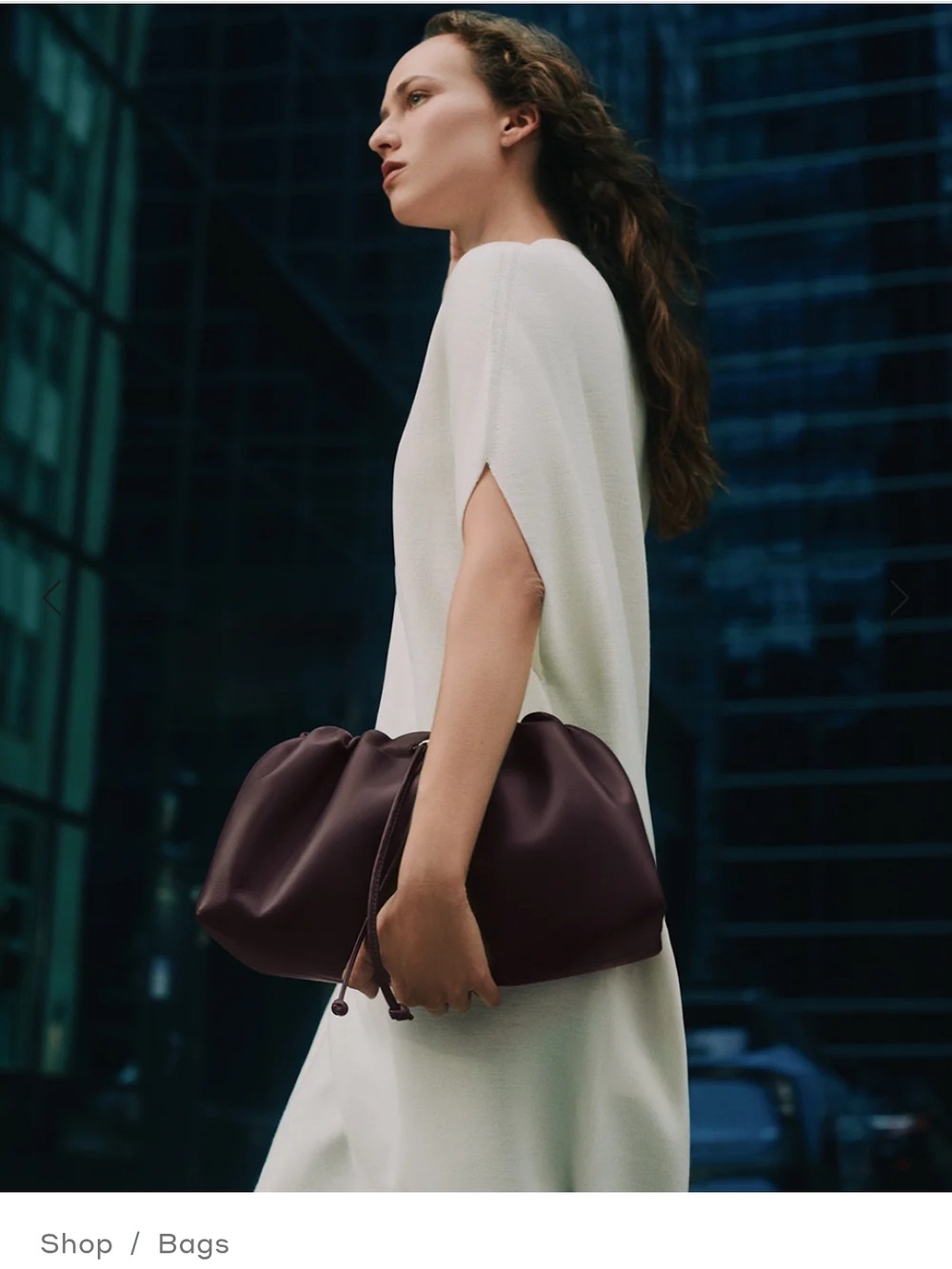 🌟 Cuyana Dia Lambskin Bag in Plum - Drawstring Shoulder Bag - Picture 5 of 15